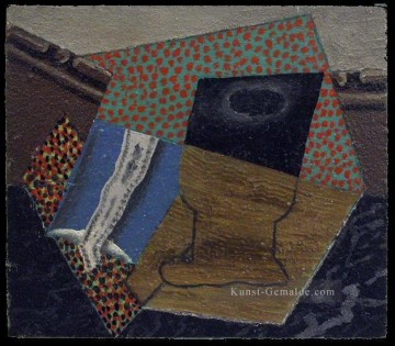  kubistisch Malerei - Verre et Paquet de tabac 1914 kubistisch